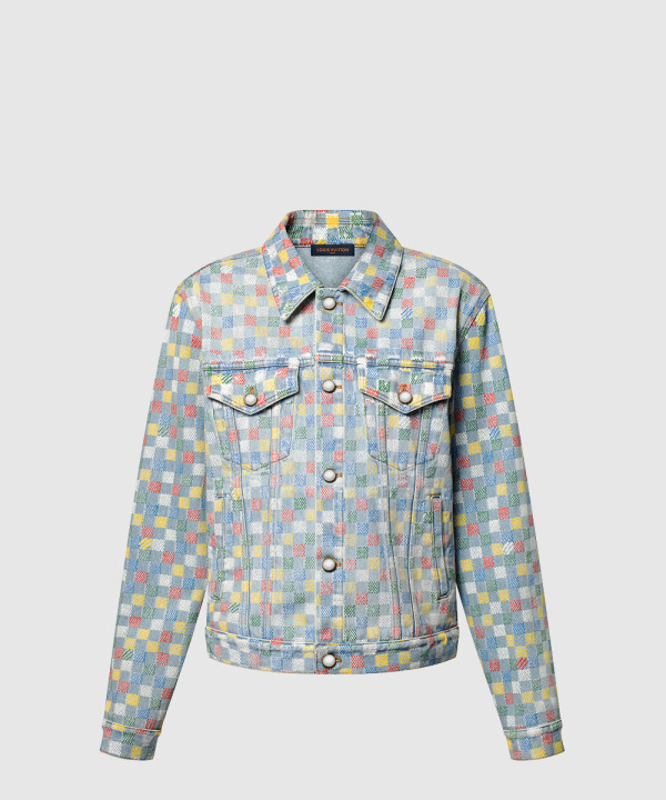 다미에 데님 트러커 재킷