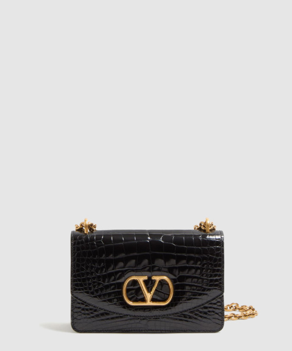 가라바니 베인 크로커다일 레더 스몰 숄더백