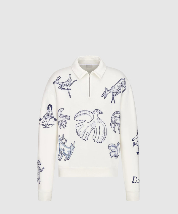 지퍼 칼라 스웨트셔츠