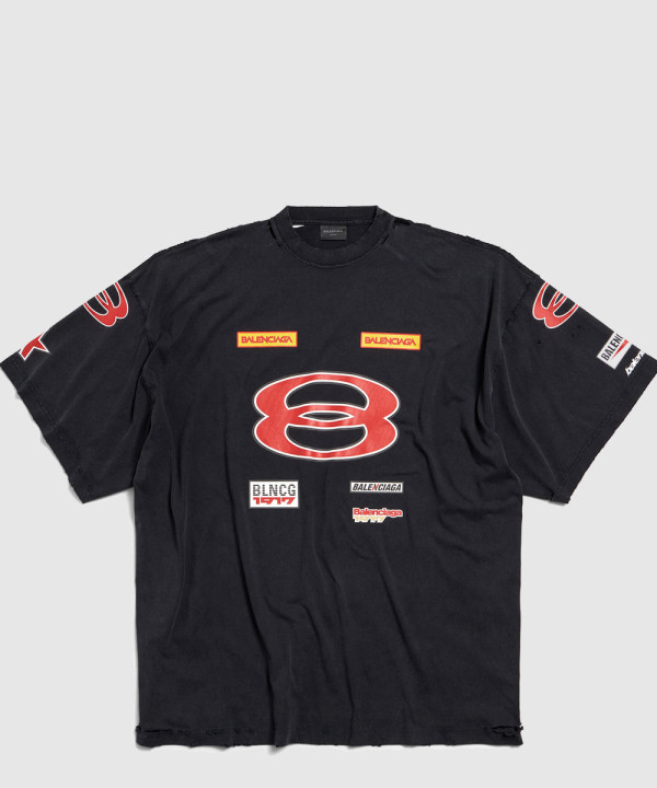 스폰서 로고 오버사이즈 티셔츠