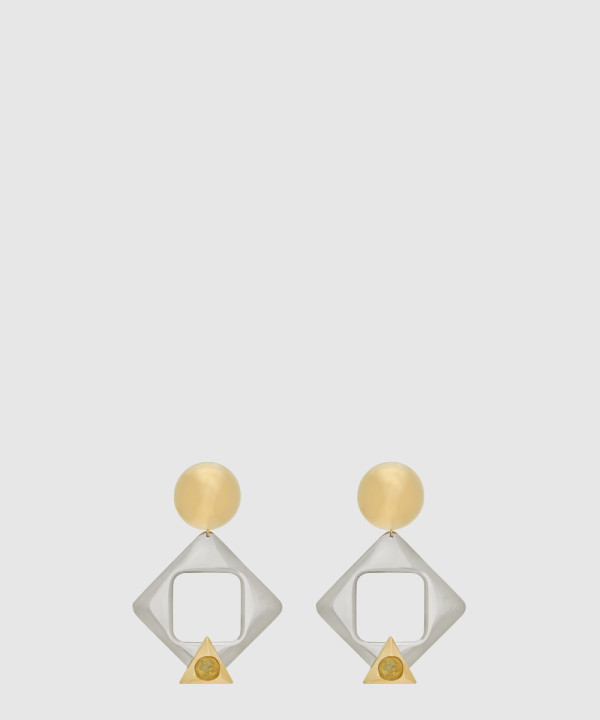 레진과 메탈 소재의 기하학적인 이어링 792033