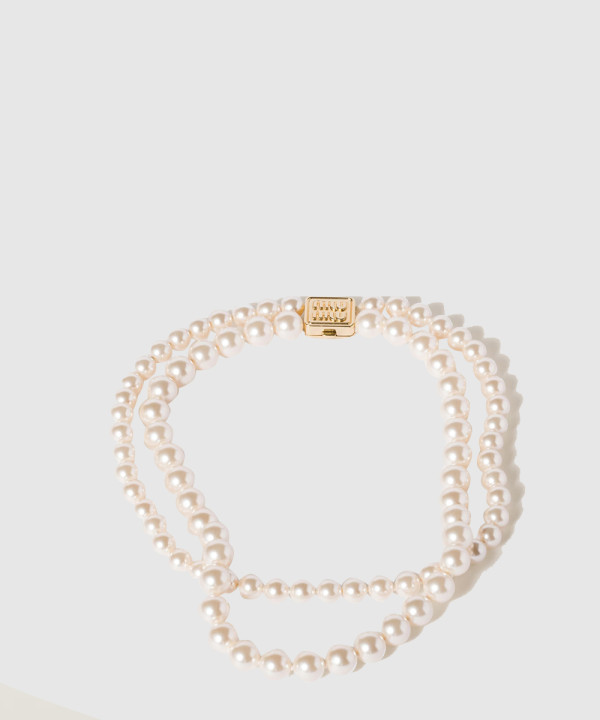 메탈 및 진주 넥클리스 5IC166