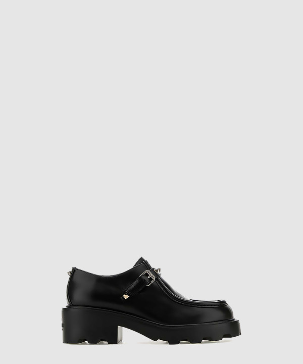 락스터드 스트랩 레더 로퍼