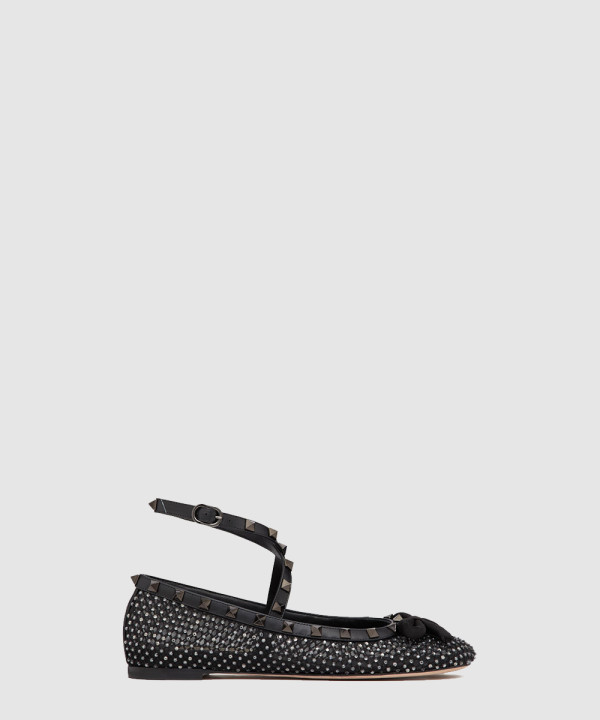 락스터드 메시 크리스털 매칭 스터드 디테일 발레리나