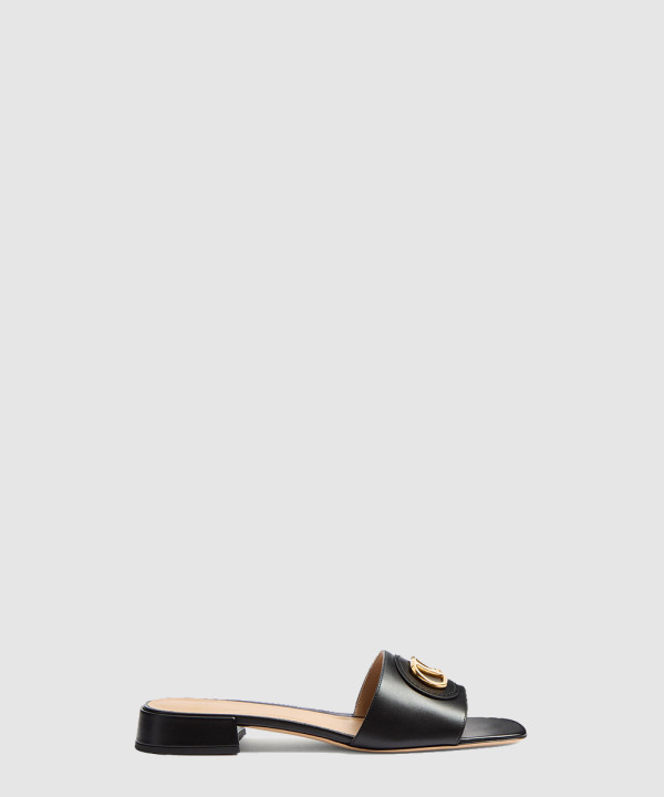 브이로고 시그니처 카프스킨 슬라이드 샌들