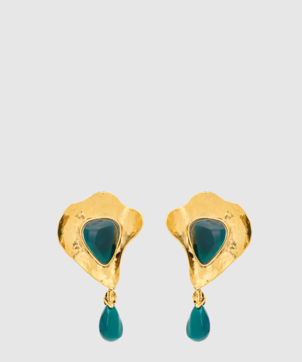 레진 및 메탈 소재 페탈 펜던트 이어링 830949