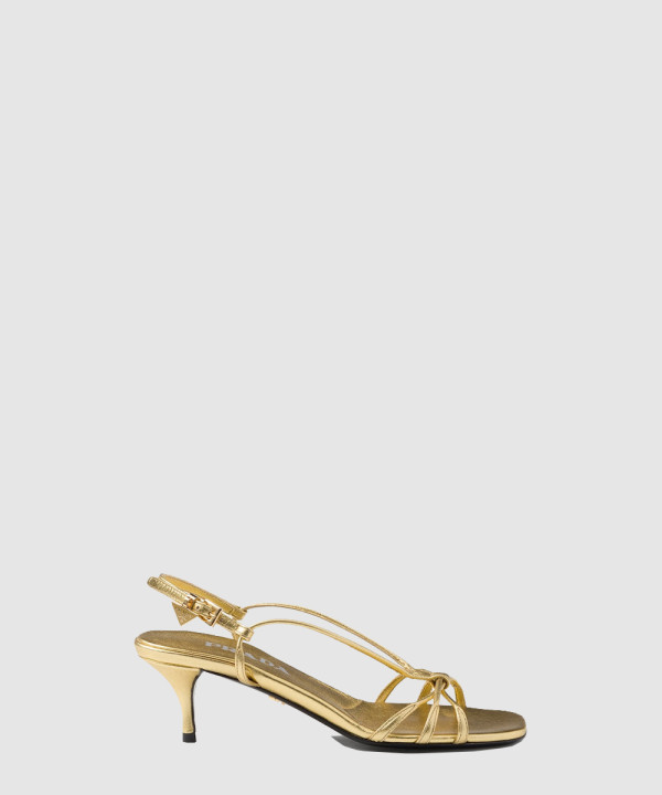 굽이 있는 가죽 샌들 1X504N