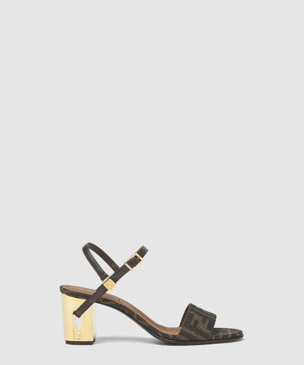 FF 자카드 미디엄 힐 샌들 8X8663