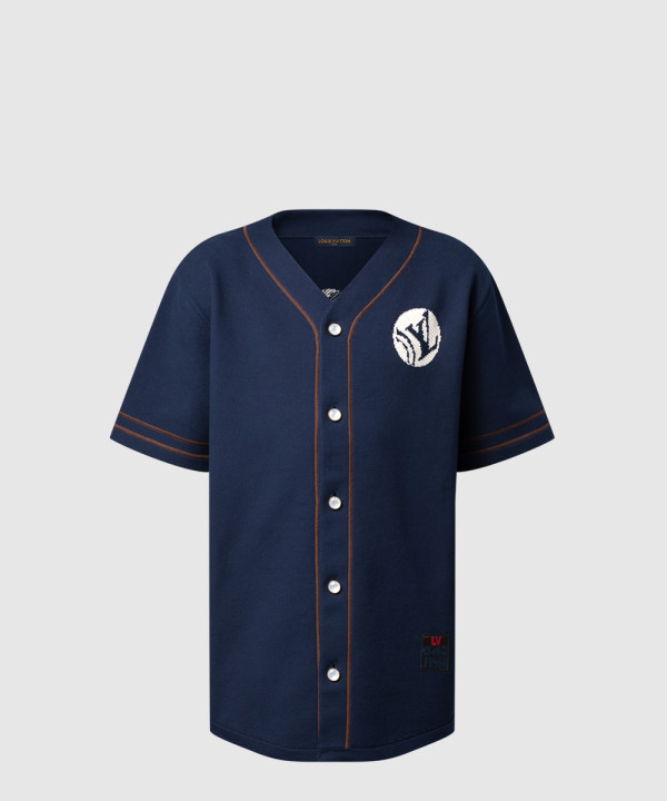 니티드 쇼트 슬리브드 베이스볼 셔츠