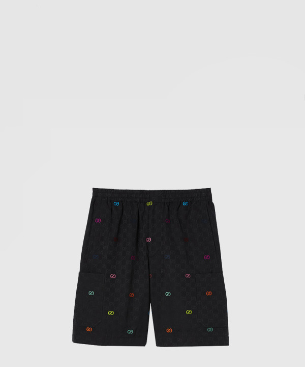 GG 코튼 체크무늬 반바지