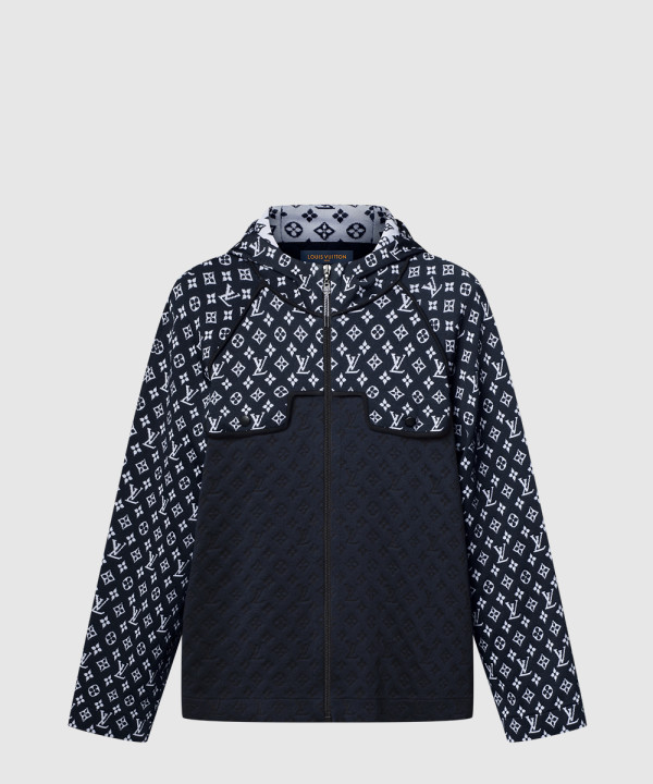 모노그램 자카드 니트 후디