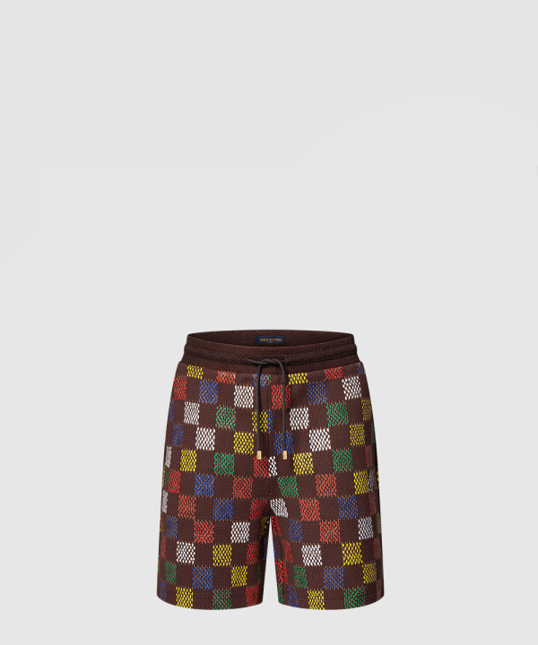 자카드 다미에 코튼 저지 쇼츠