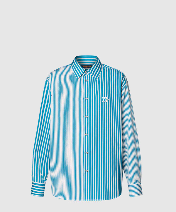 모노그램 패치워크 스트라이프드 셔츠