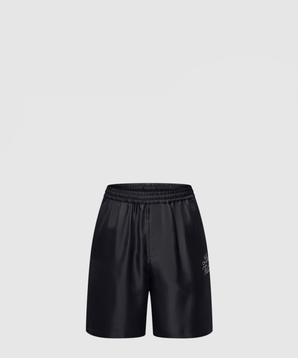 프린티드 시그니처 실크 쇼츠