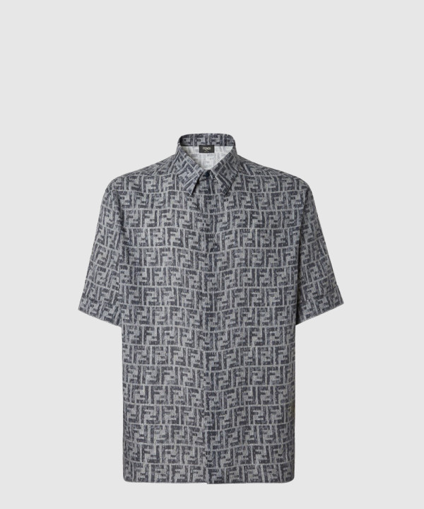 탑스티치 블루 FF 데님 셔츠