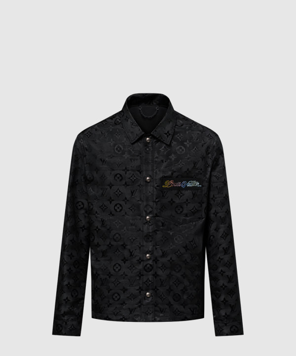 모노그램 무아레 자카드 실크 오버셔츠