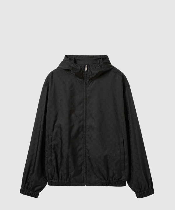 GG 나일론 자카드 지퍼 재킷