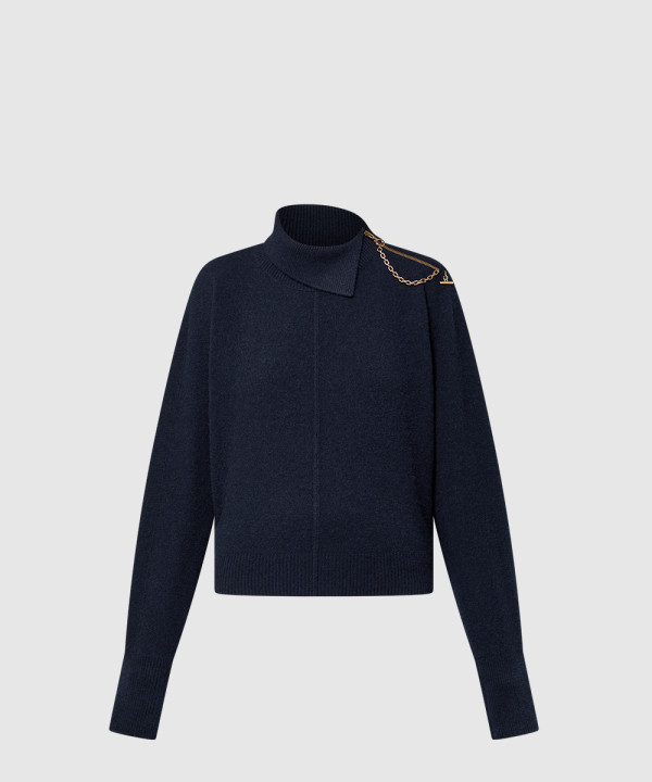 트위스트 칼라 니트 풀오버