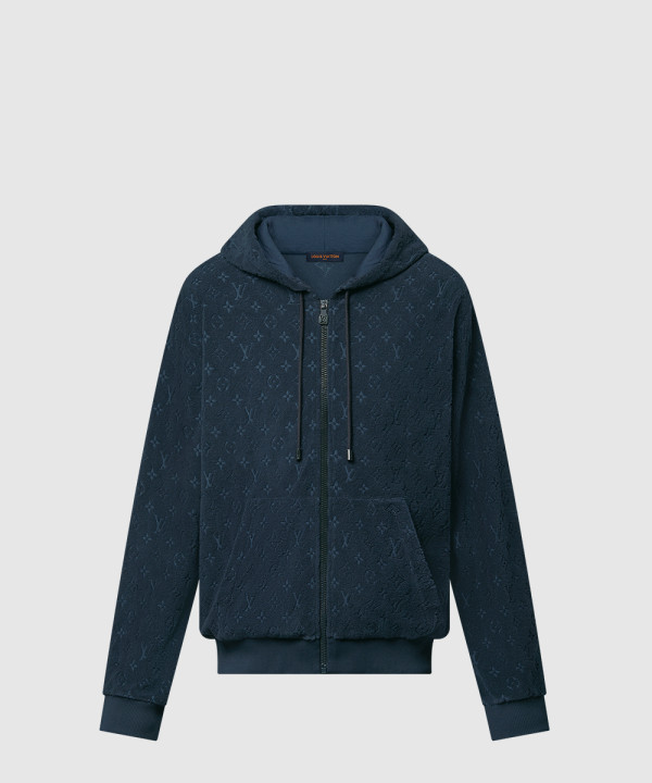 모노그램 프렌치 테리 집스루 후디