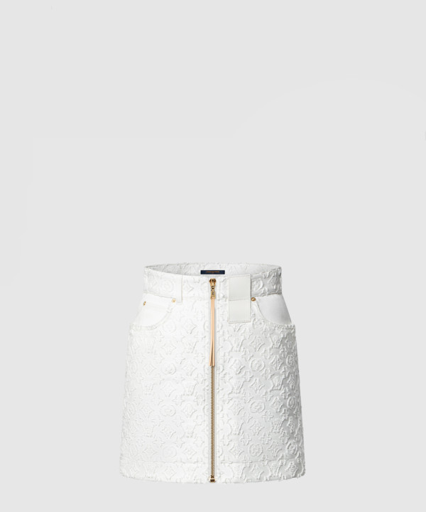 모노그램 필 쿠페 데님 스커트