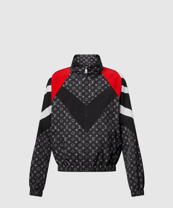 모노그램 프린트 나일론 운동복 상의