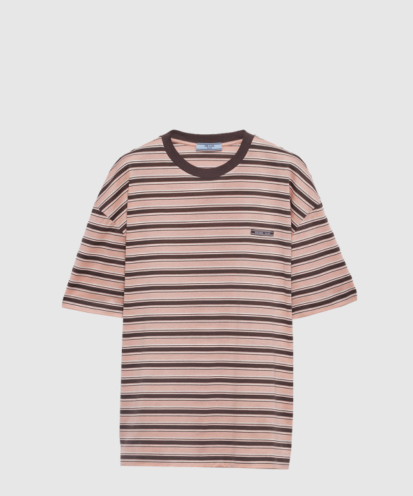 스트라이프 리슬 코튼 티셔츠