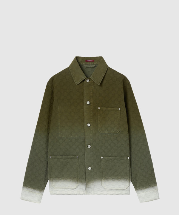 블리치 GG 코튼 데님 자카드 셔츠