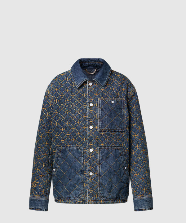 자수 데님 재킷