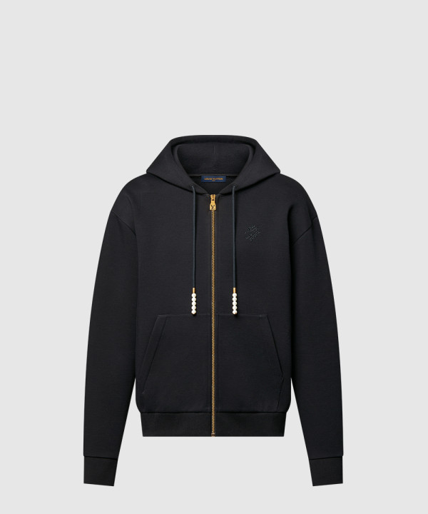 엠브로이더드 저지 집 스루 후디