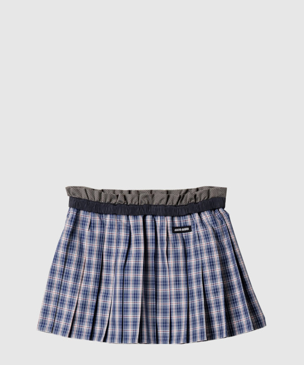 플리츠 체크 미니스커트