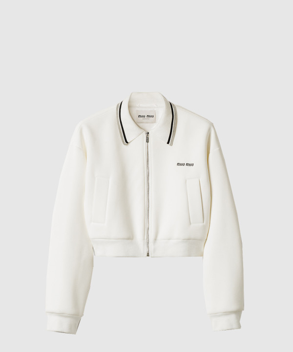 본디드 피케 및 테크니컬 저지 블루종 재킷