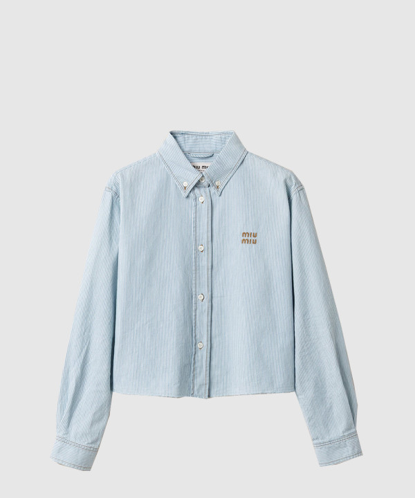 스트라이프 샴브레이 셔츠