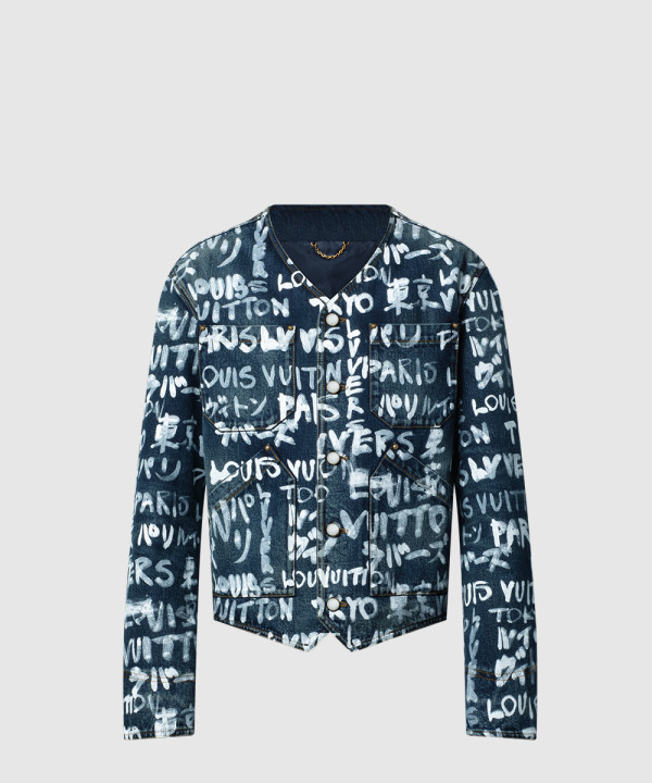 데님 칼라리스 재킷