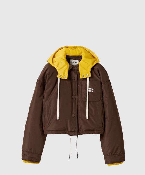 테크니컬 퐁제 다운 후디 재킷