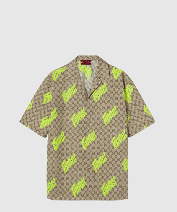 프린트 코튼 포플린 볼링 셔츠