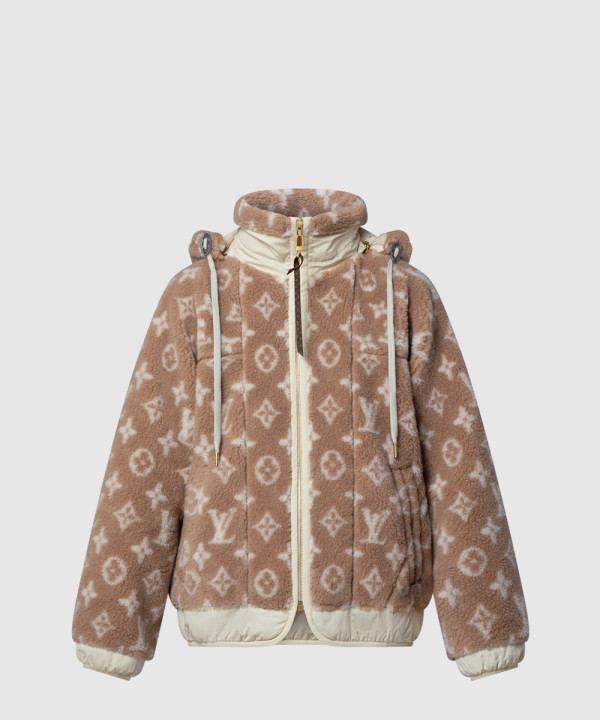 모노그램 플리스 후디드 재킷